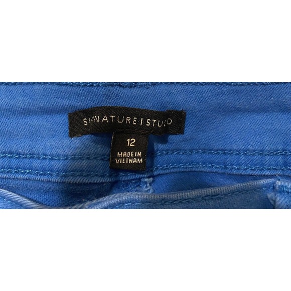Women’s Signature Studio Blue Chino Stretch Size 12 cuffed Pockets - Picture 5 of 5